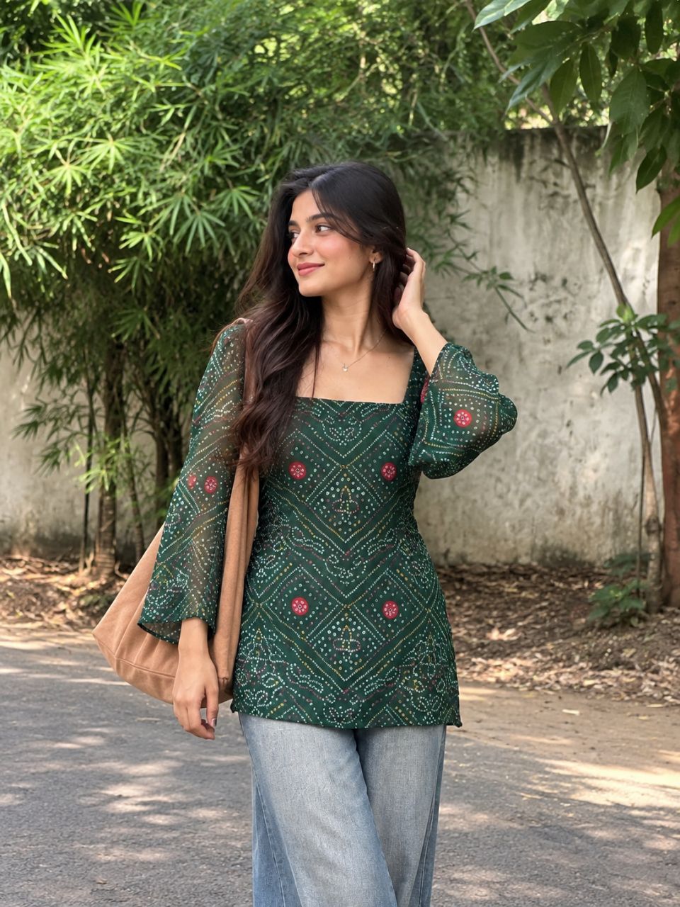 Bandhni Corset Kurti view 2