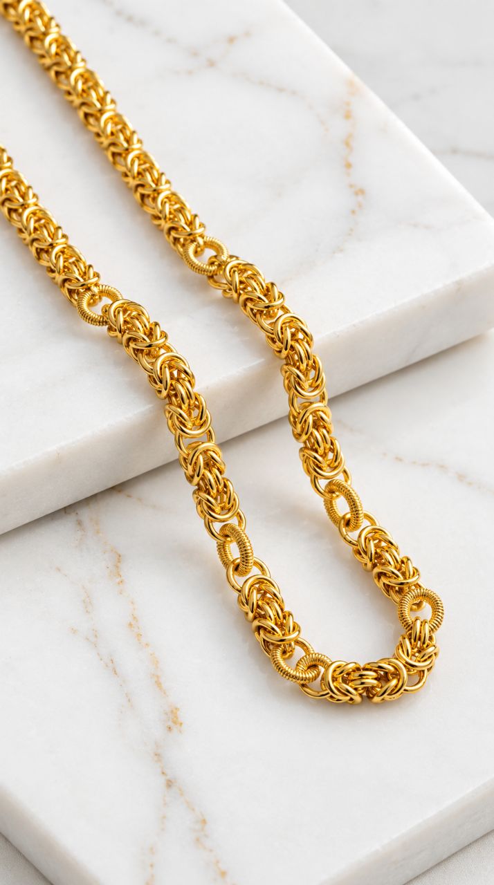 Byzantine Chain And round Textured Chain view 2