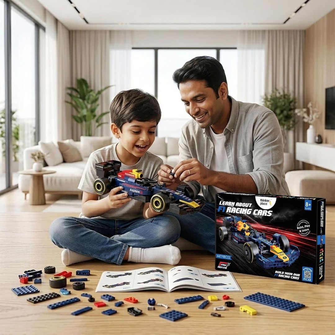 Thinker Place F1 Race Car Building Block Toy Set for 7+ (447 Pcs)
Racing Car Construction Toy for Kids Age 7+ | STEM Learning Toy | Creative DIY Model Kit for Gifting Boys & Girls view 2