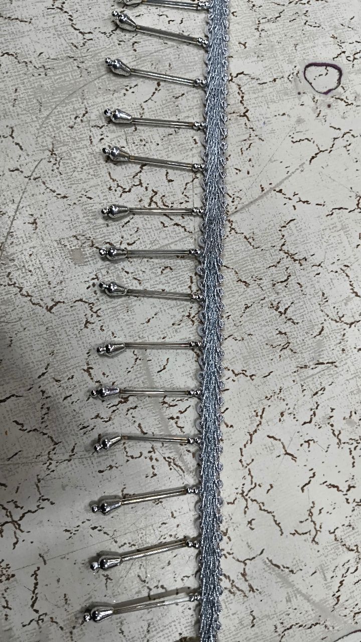 Silver Embellished Lace Trim view 2