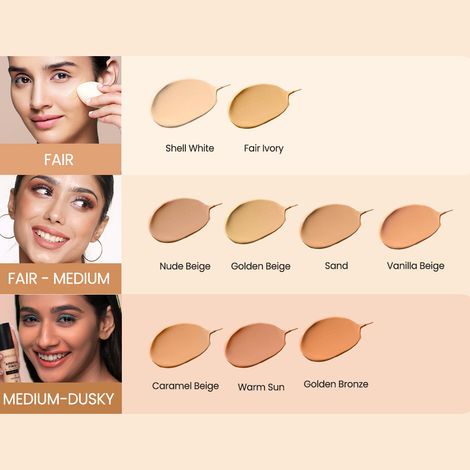 Swiss Beauty Airbrush Finish Full Coverage Foundation | Full Coverage Up To 8 Hours | Waterproof & Lightweight | Natural Matte Finish | Long-Lasting Wear | Enriched with Hyaluronic Acid | For All Skin Types | Dermatologically Tested |Nude Beige, view 2