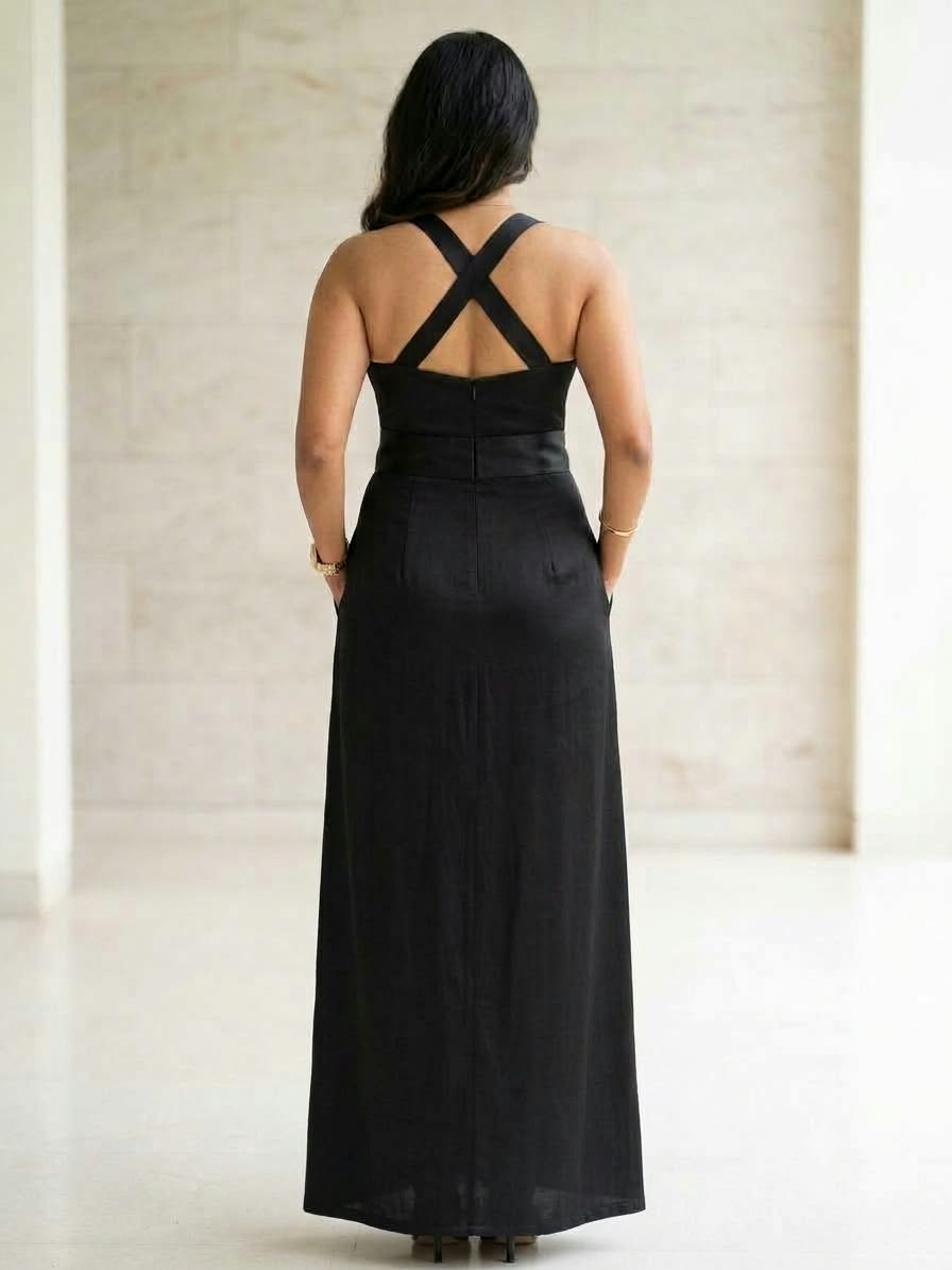Zardozi Noir Column Gown view 2