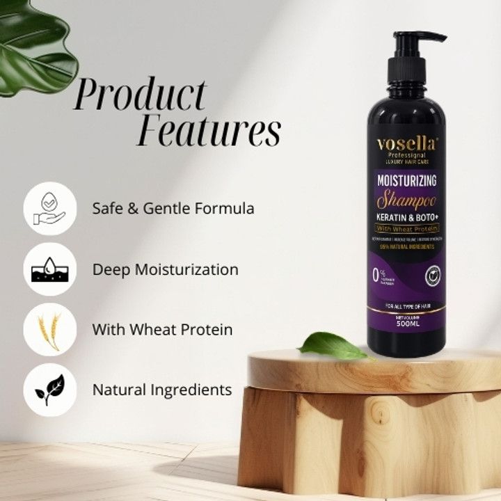 Vosella Moisturizing Shampoo Keratin & Boto +With Weat Protein view 3