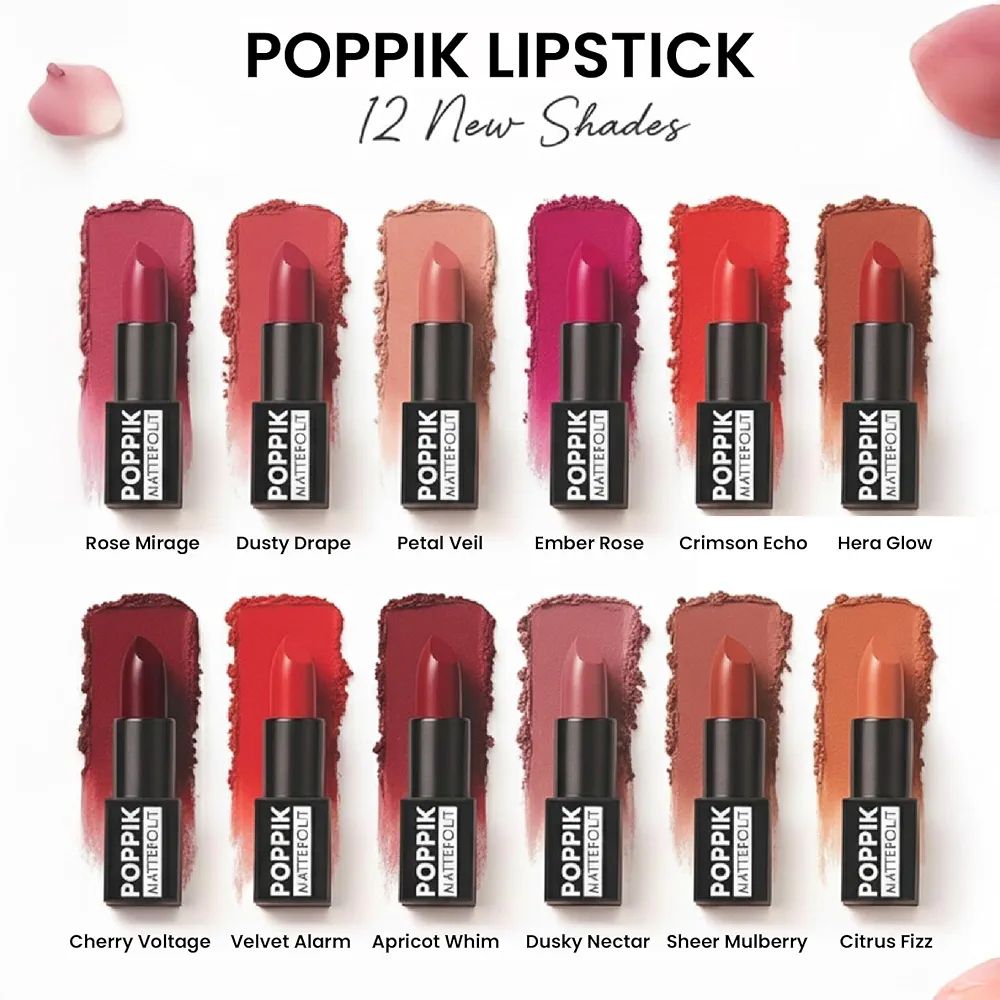Poppik velvetMatte finish Intense Pigment Shade (Dusky Nectar) view 2