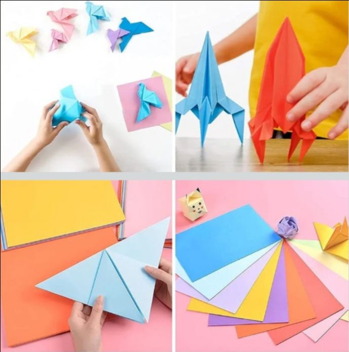 Origami Paper, Bright Colours, 21cm x 21cm Pack Of 20 Sheets, Square Origami Paper By For Scrapbooking, Craft Projects In Work etc. view 2