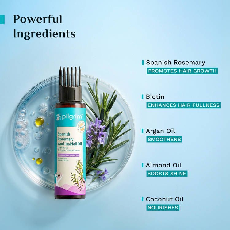 Pilgrim
Spanish Rosemary & Biotin Hair GrowthOil Control Hairfall Thick Strong Hair with view 4