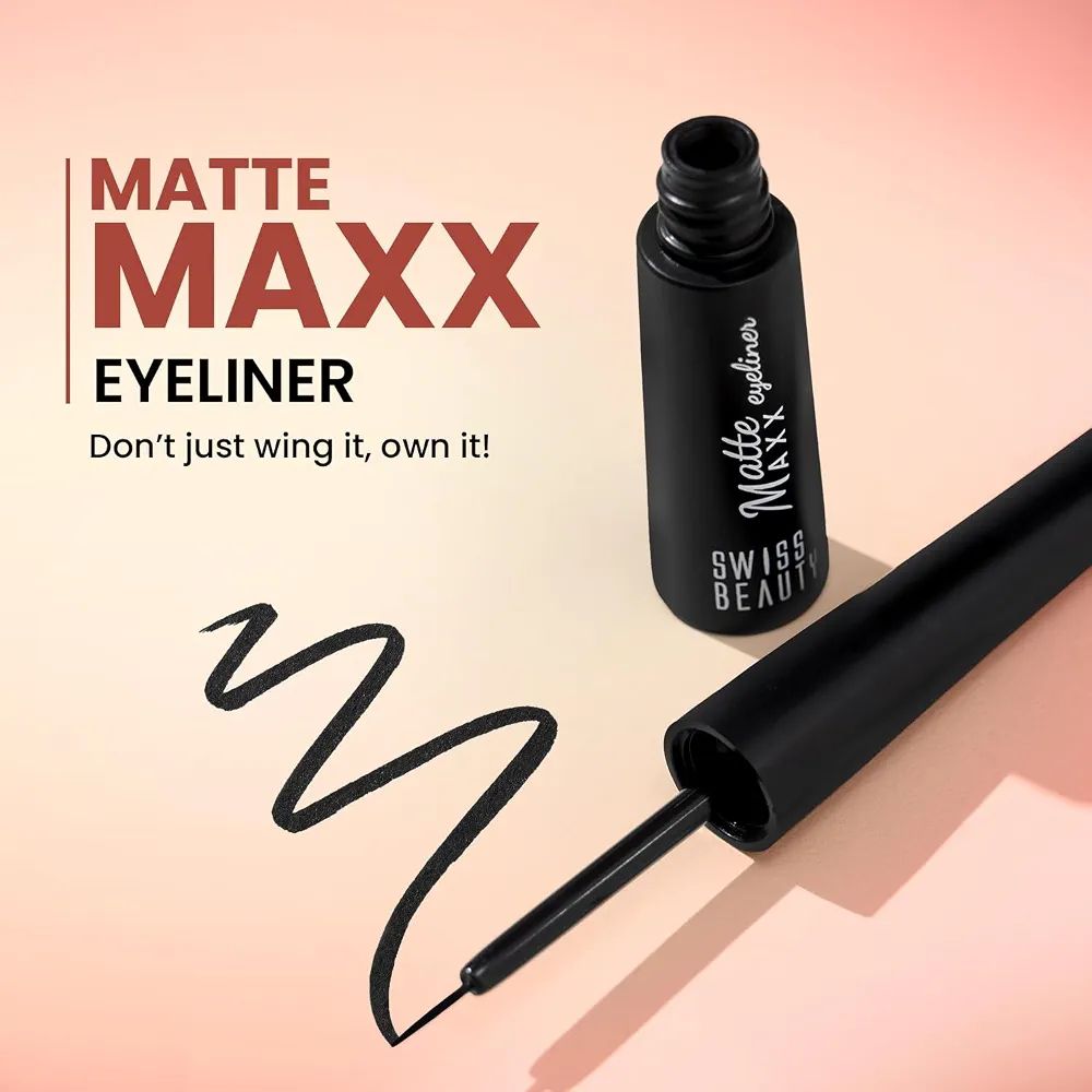 Swiss Beauty Matte Max Liquid Eyeliner | Smudge-proof | Quick Drying | view 2