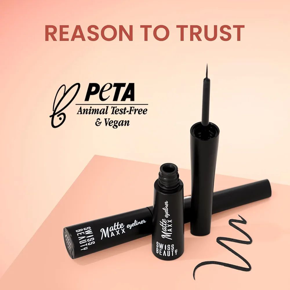 Swiss Beauty Matte Max Liquid Eyeliner | Smudge-proof | Quick Drying | view 6
