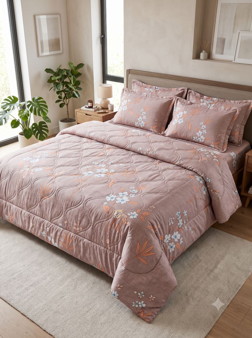 4 Pcs Comforter Set – Floral Printed Design view 5