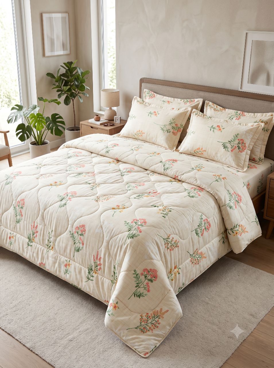4 Pcs Comforter Set – Floral Printed Design view 4