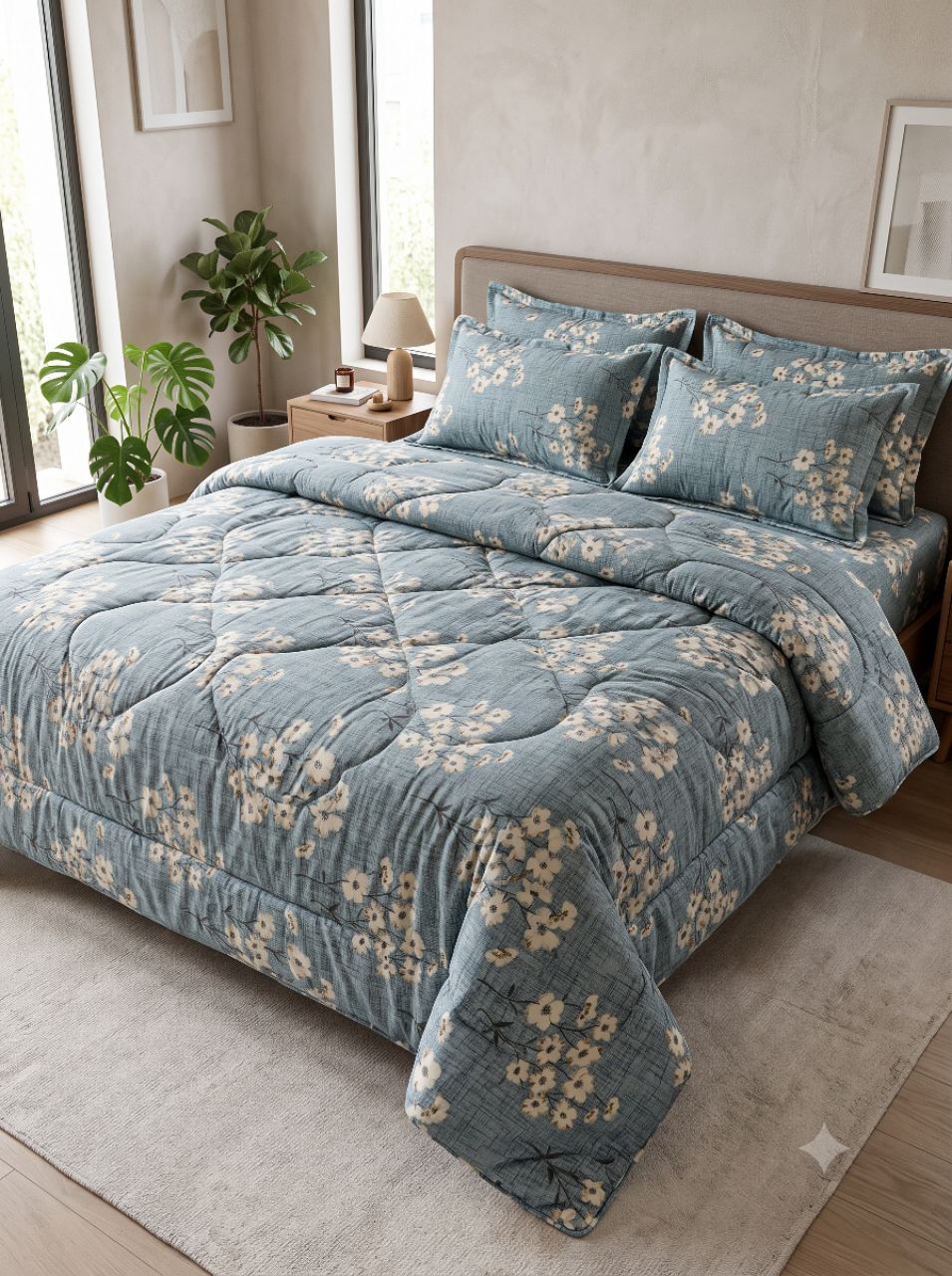 4 Pcs Comforter Set – Floral Printed Design view 3