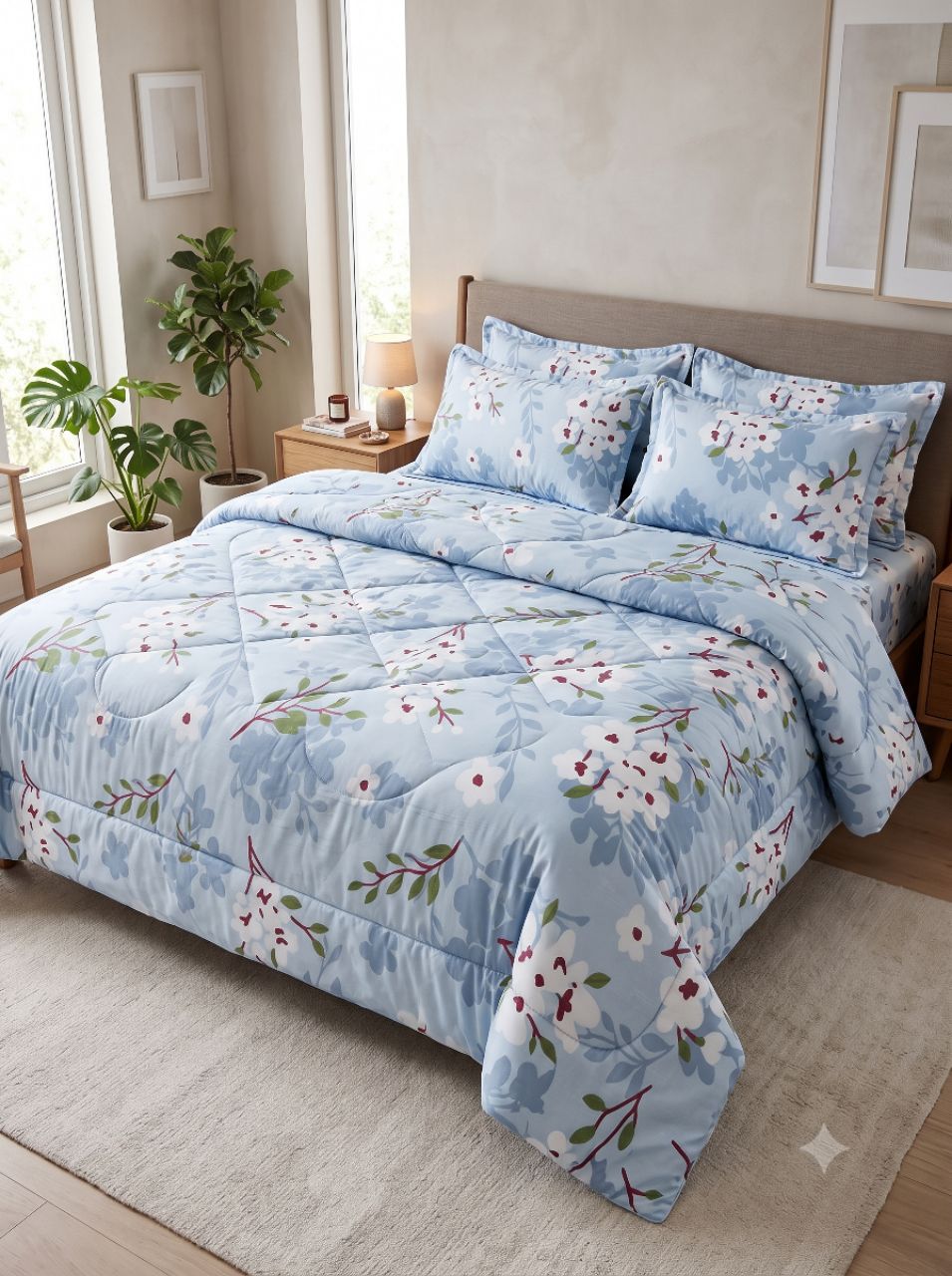 4 Pcs Comforter Set – Floral Printed Design view 2
