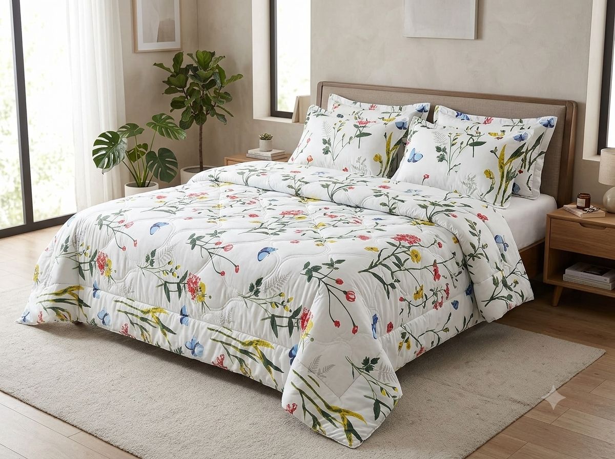 4 Pcs Comforter Set – Floral Printed Design view 10