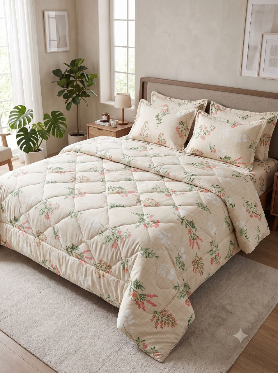 4 Pcs Comforter Set – Floral Printed Design view 8