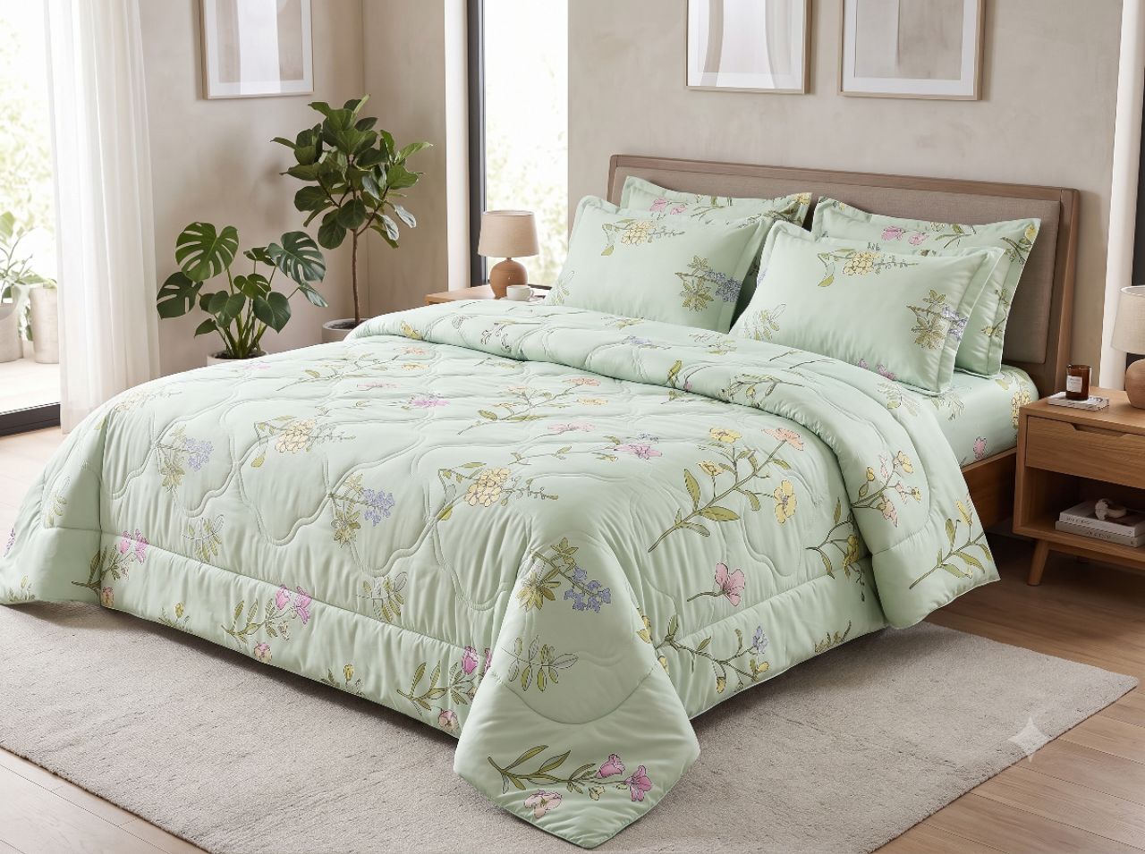 4 Pcs Comforter Set – Floral Printed Design view 9