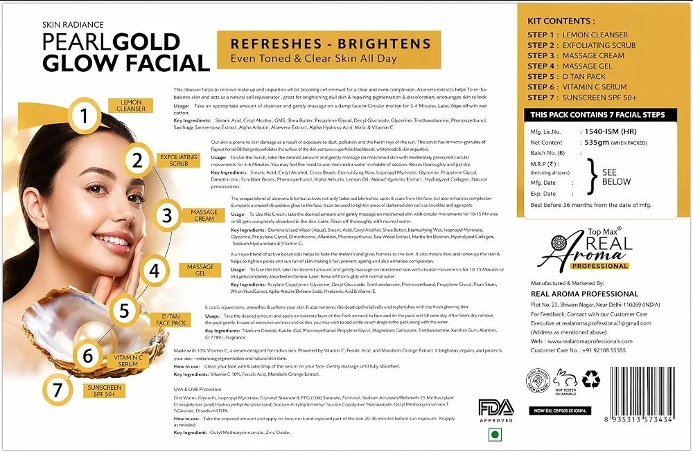 Real Aroma Pearl gold Glow Facial 7 In 1 view 2