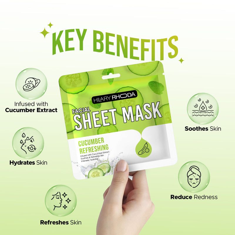 Hilary Rhoda Facial Sheet mask Cucumber Refreshing view 2