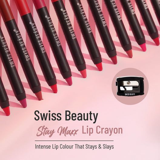 Swiss Beauty Stay Maxx Lip Crayon [02] Smoke Red view 3