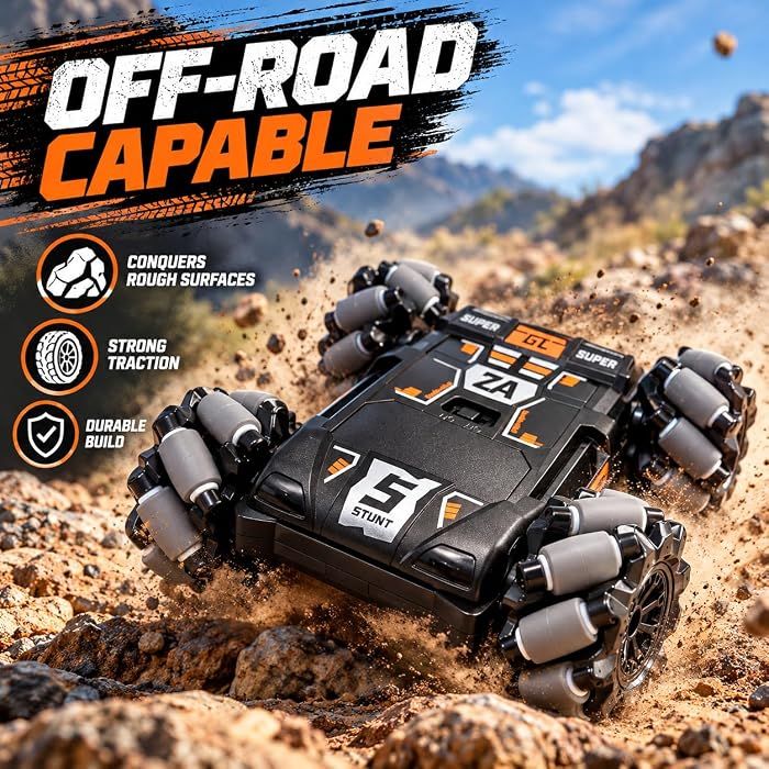 Remote Control Drift Stunt Car Toy | 4×4 with USB Rechargeable Battery | 1:16 Scale, Double Sided High Speed 360° Rotating, 180° Flip Action with 100ft Range | BIS Approved for Kids 3–12 Yrs view 6