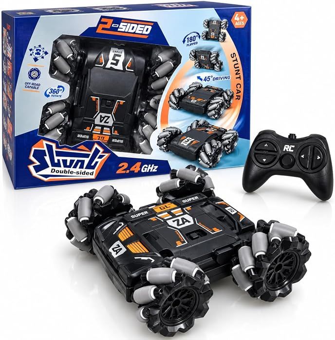 Remote Control Drift Stunt Car Toy | 4×4 with USB Rechargeable Battery | 1:16 Scale, Double Sided High Speed 360° Rotating, 180° Flip Action with 100ft Range | BIS Approved for Kids 3–12 Yrs