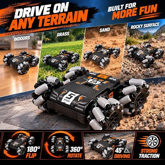Remote Control Drift Stunt Car Toy | 4×4 with USB Rechargeable Battery | 1:16 Scale, Double Sided High Speed 360° Rotating, 180° Flip Action with 100ft Range | BIS Approved for Kids 3–12 Yrs view 3