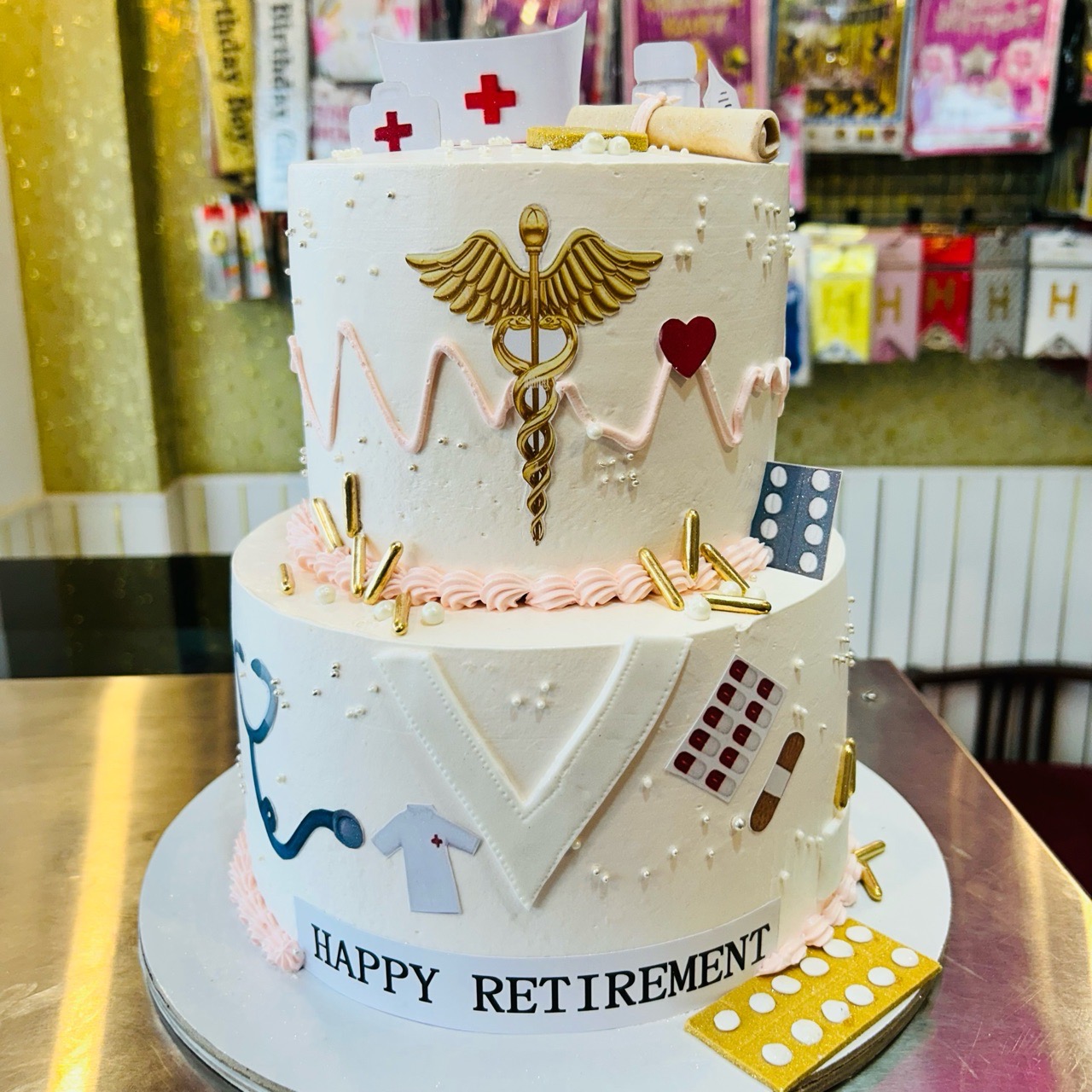 Happy Retirement Medical Theme Cake One day prior order only