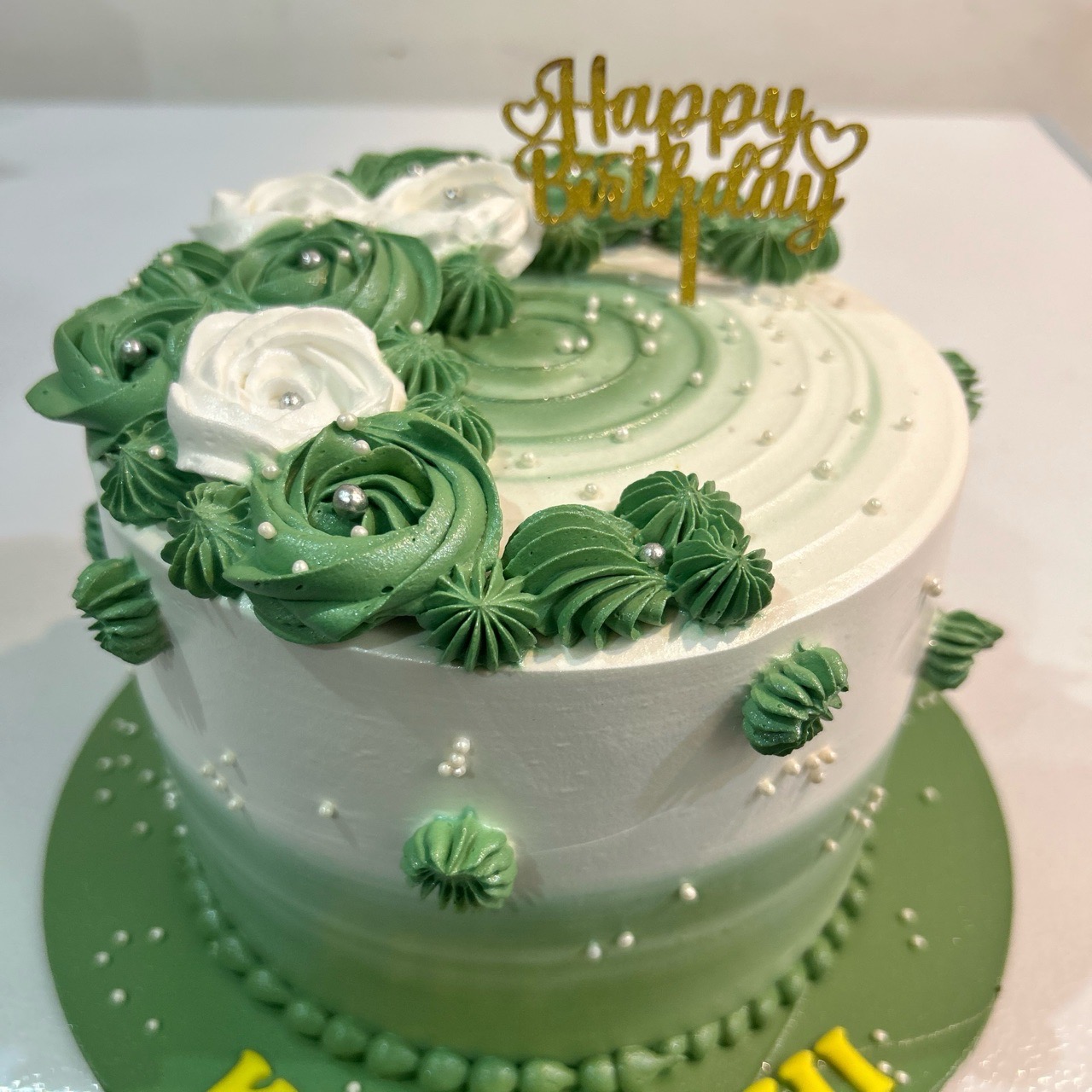 Emerald Elegance Birthday Cake
