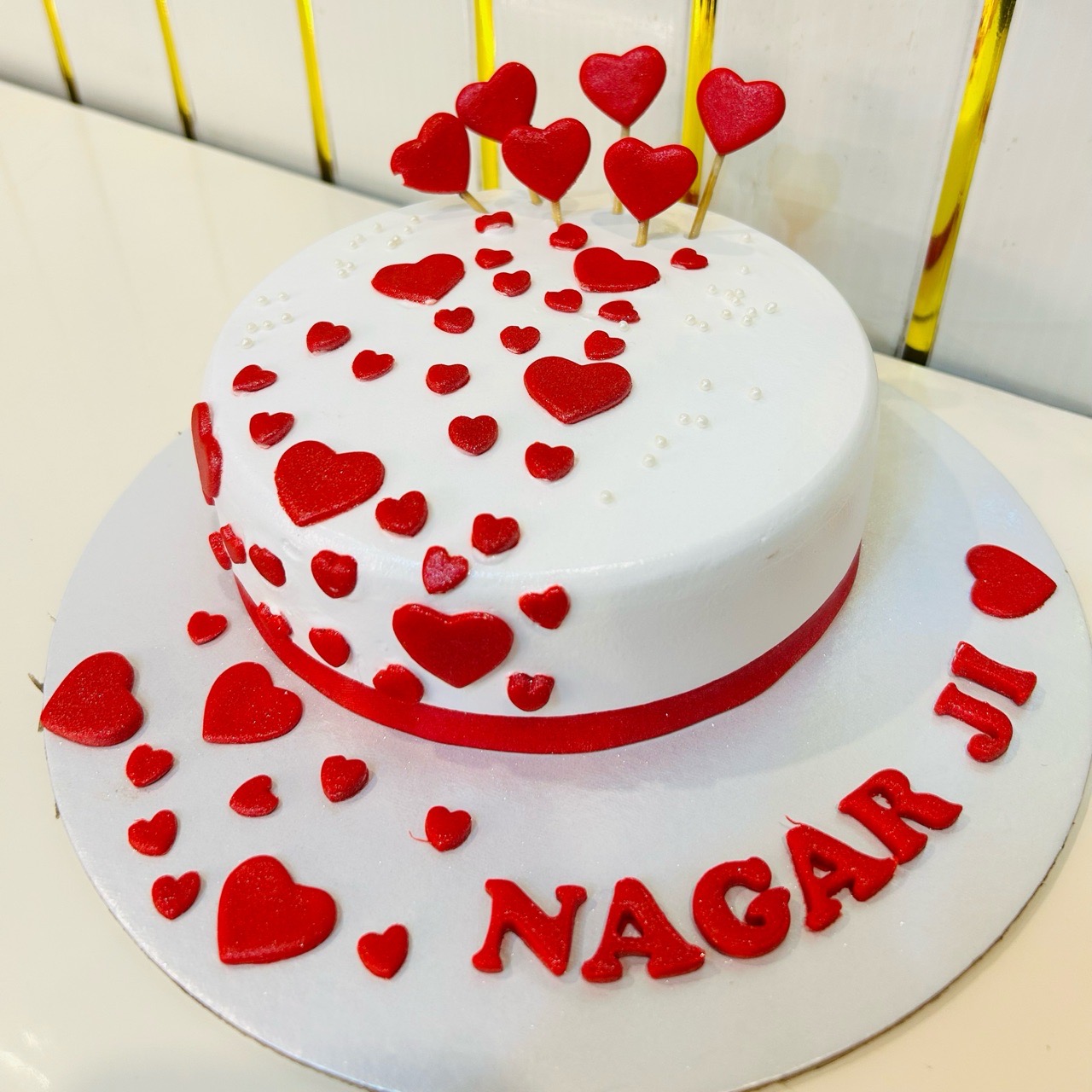 Custom Heart-Themed Cake