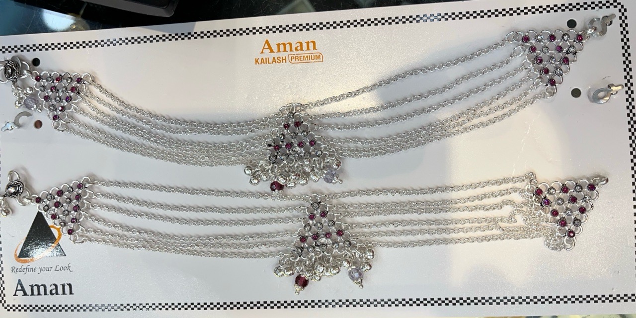 Silver Anklets view 2