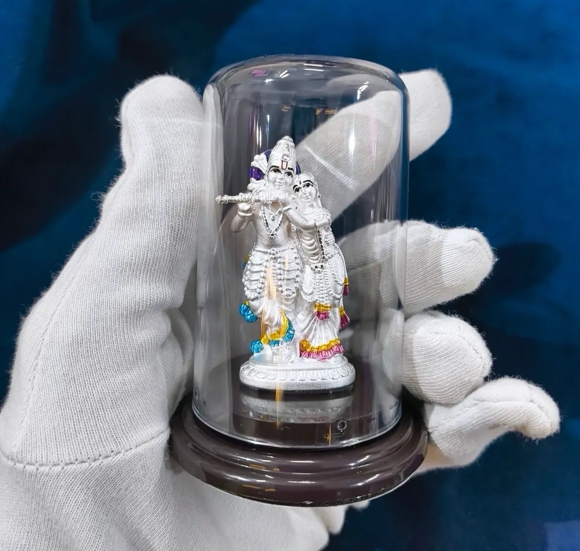 999 Silver Idols (Vishnu ji, Radhakrishna ji, Saraswati ji, Panch Mukhi Hanuman ji, Ram ji) view 2