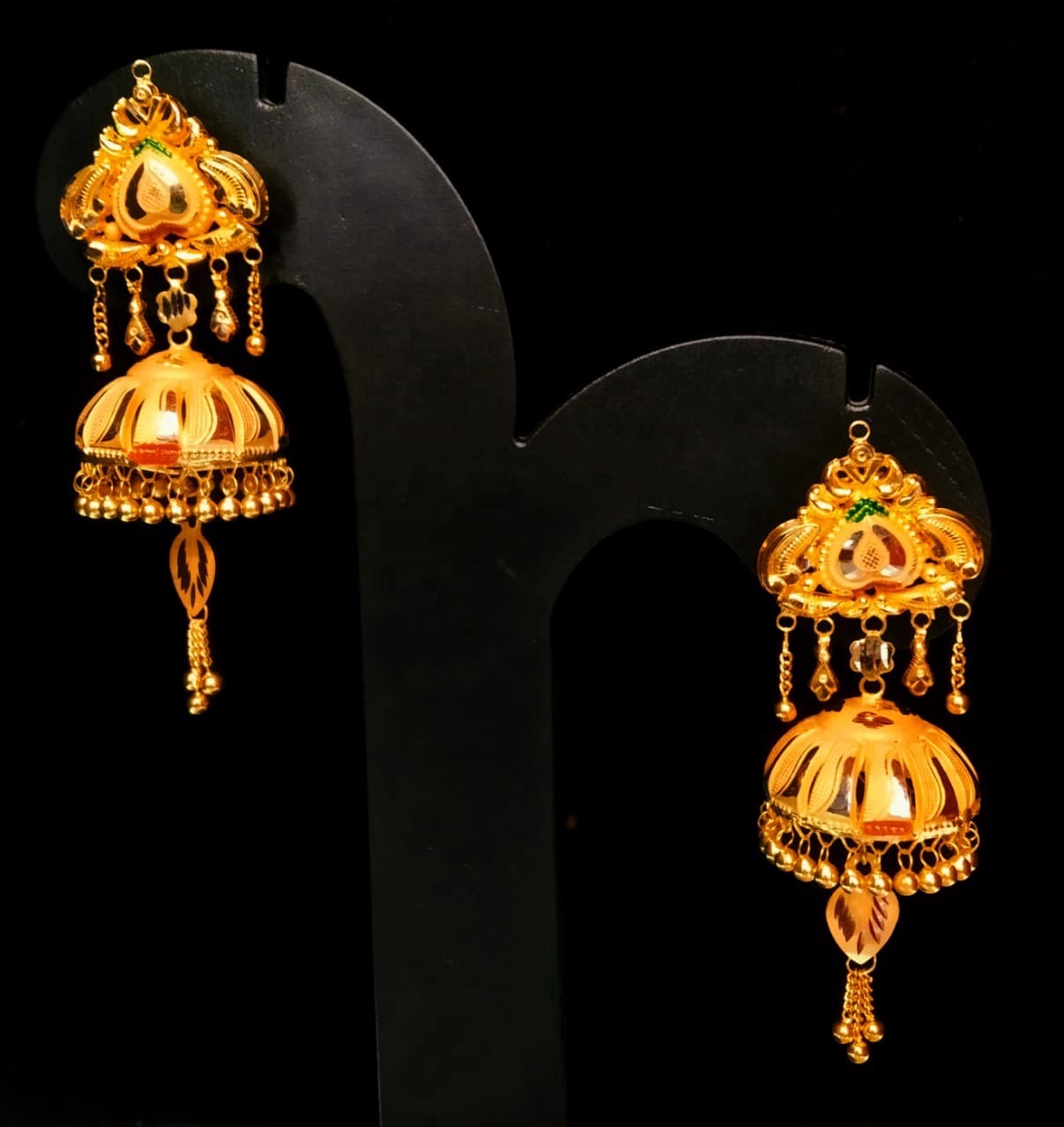 Gold Jhumka Earrings