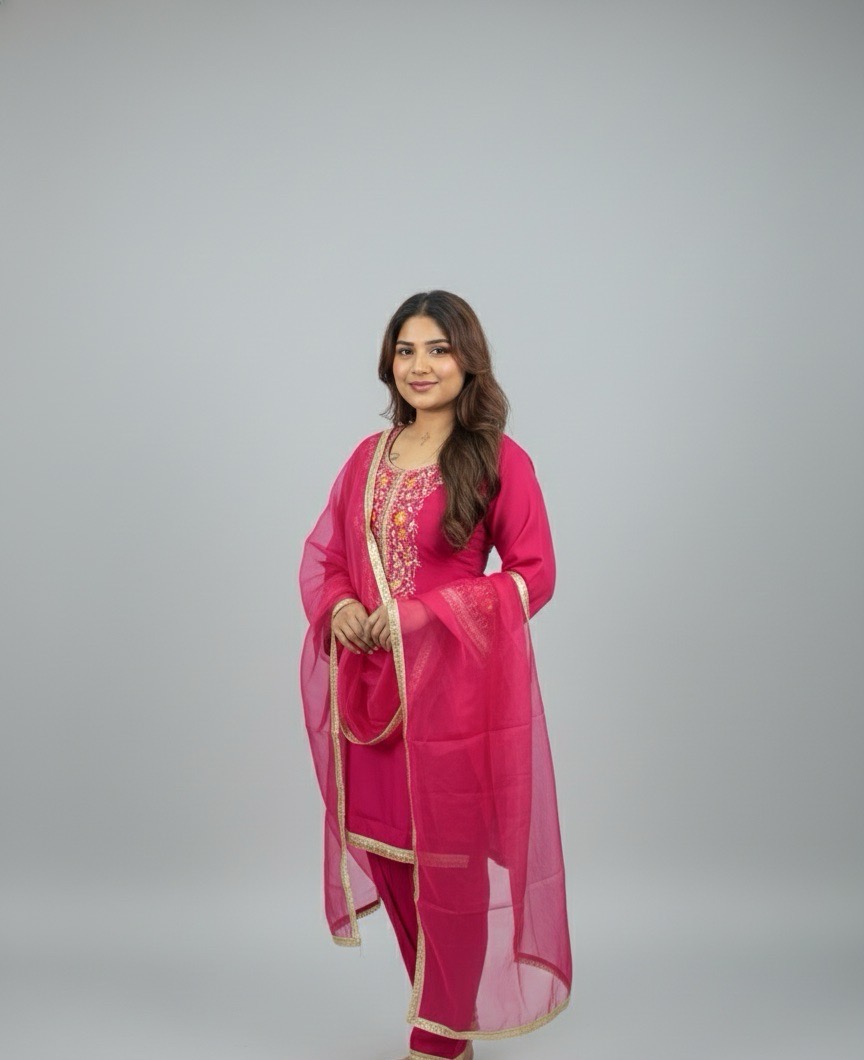 Embroidered Pink Salwar Kameez