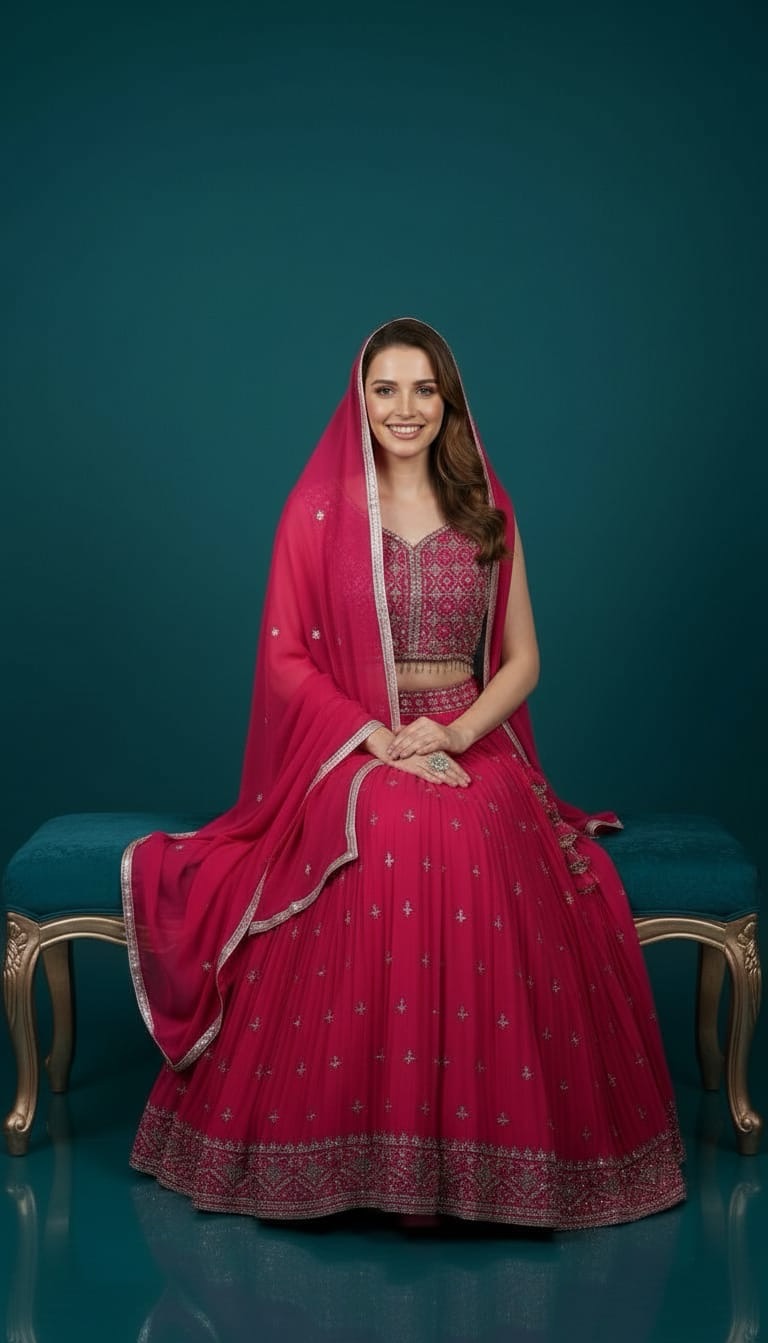 Zari N Zest Pink Embellished Lehenga