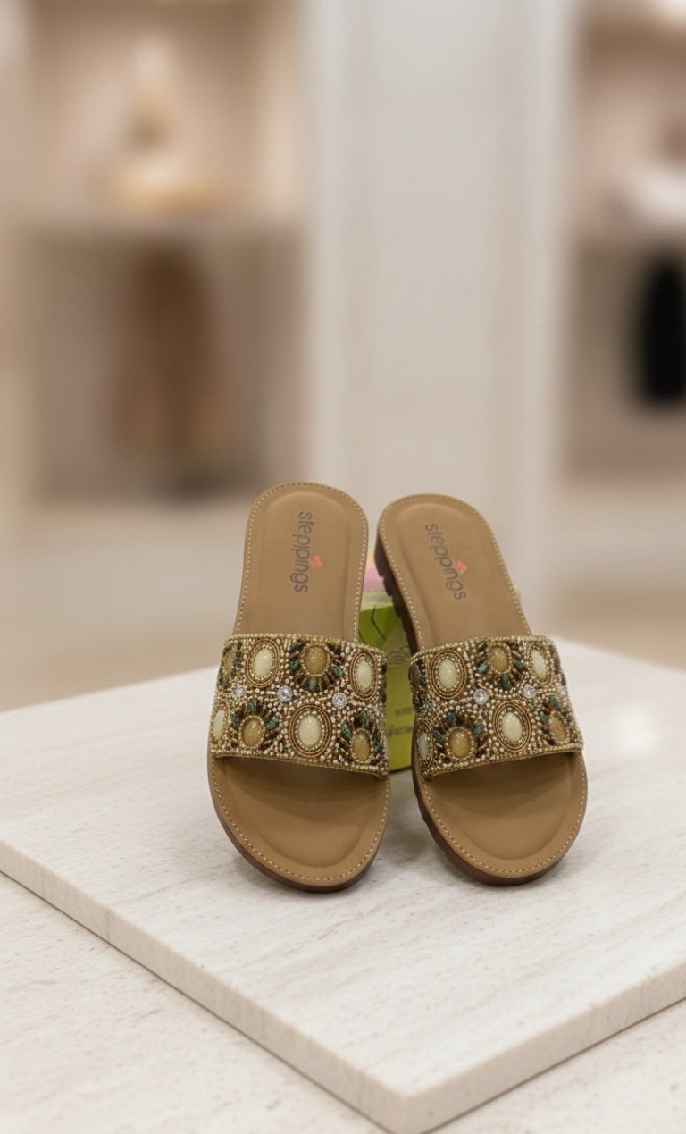 Embroidered Ethnic Slides