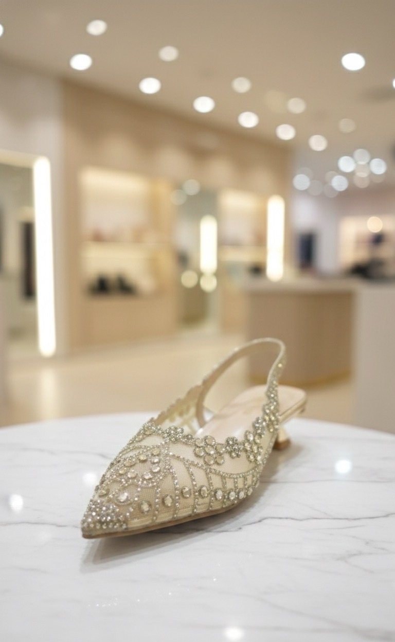 Embellished Beige Flats view 2