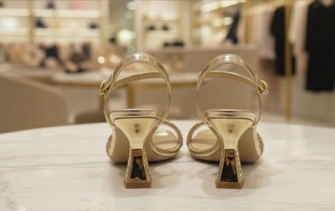 Golden Heeled Sandals view 2