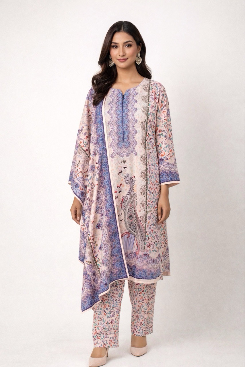 Elegant Peacock Kurta Set