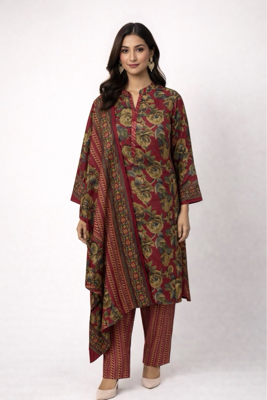 Floral Print Ethnic Suit