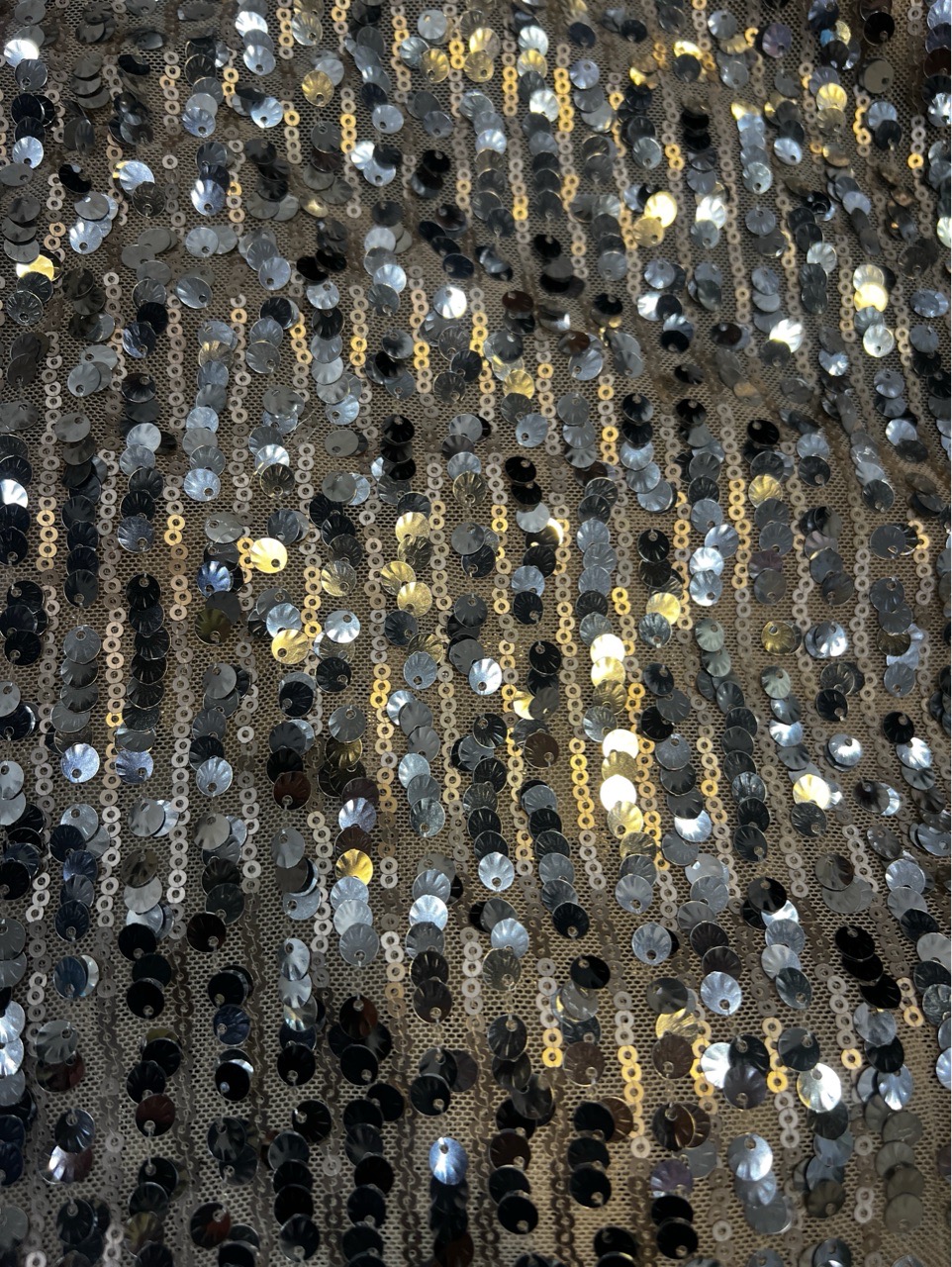 FASQ02 Sequin Fabric - Gold view 2