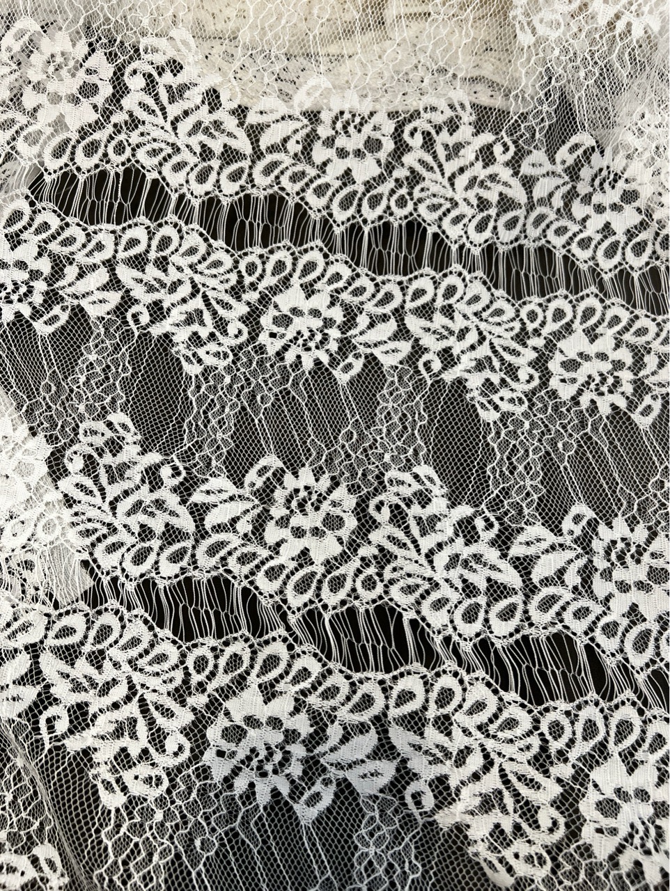 FALC77 Chantilly Lace Fabric - White