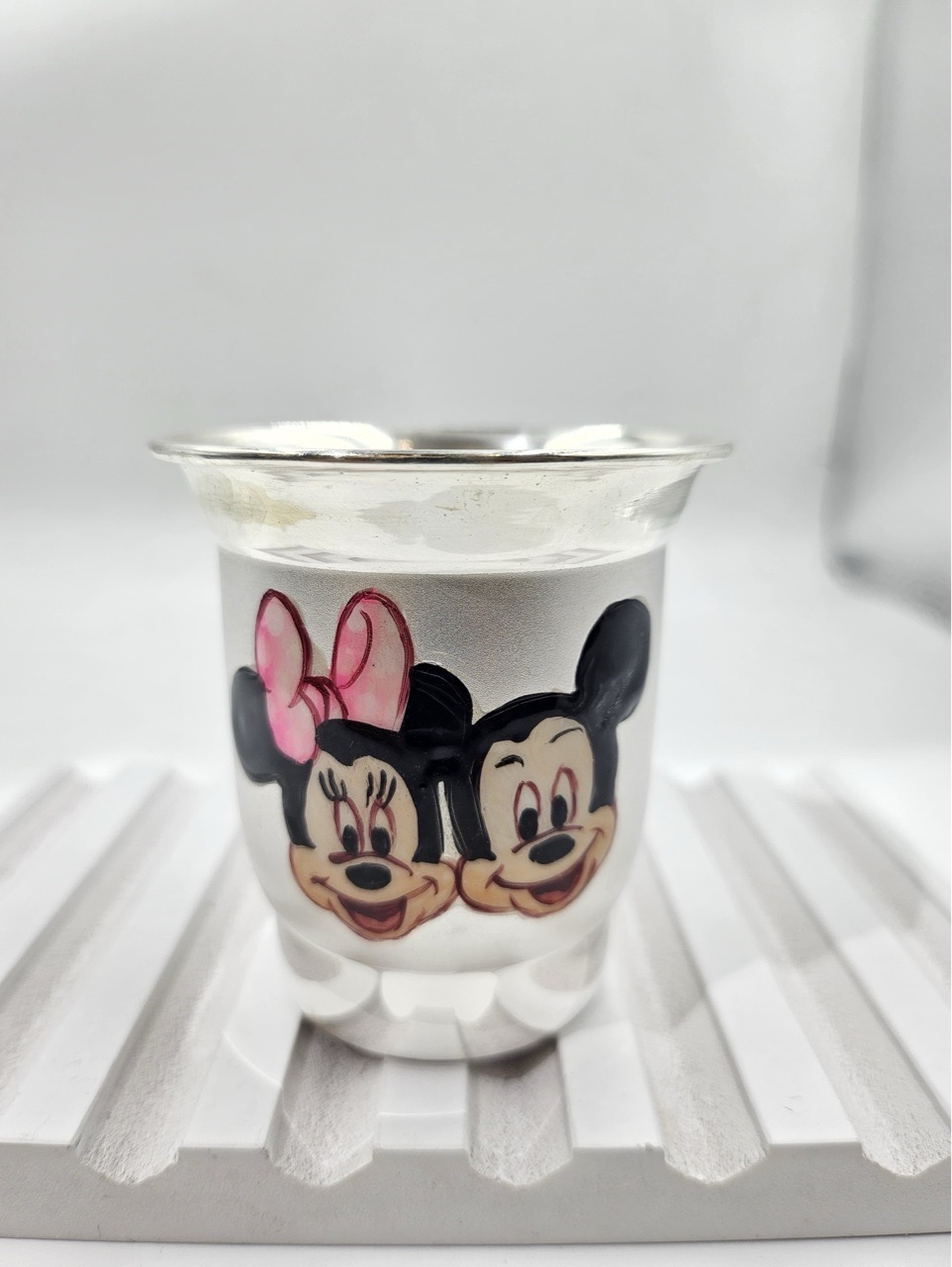 Mickey & Minnie Silver Glass