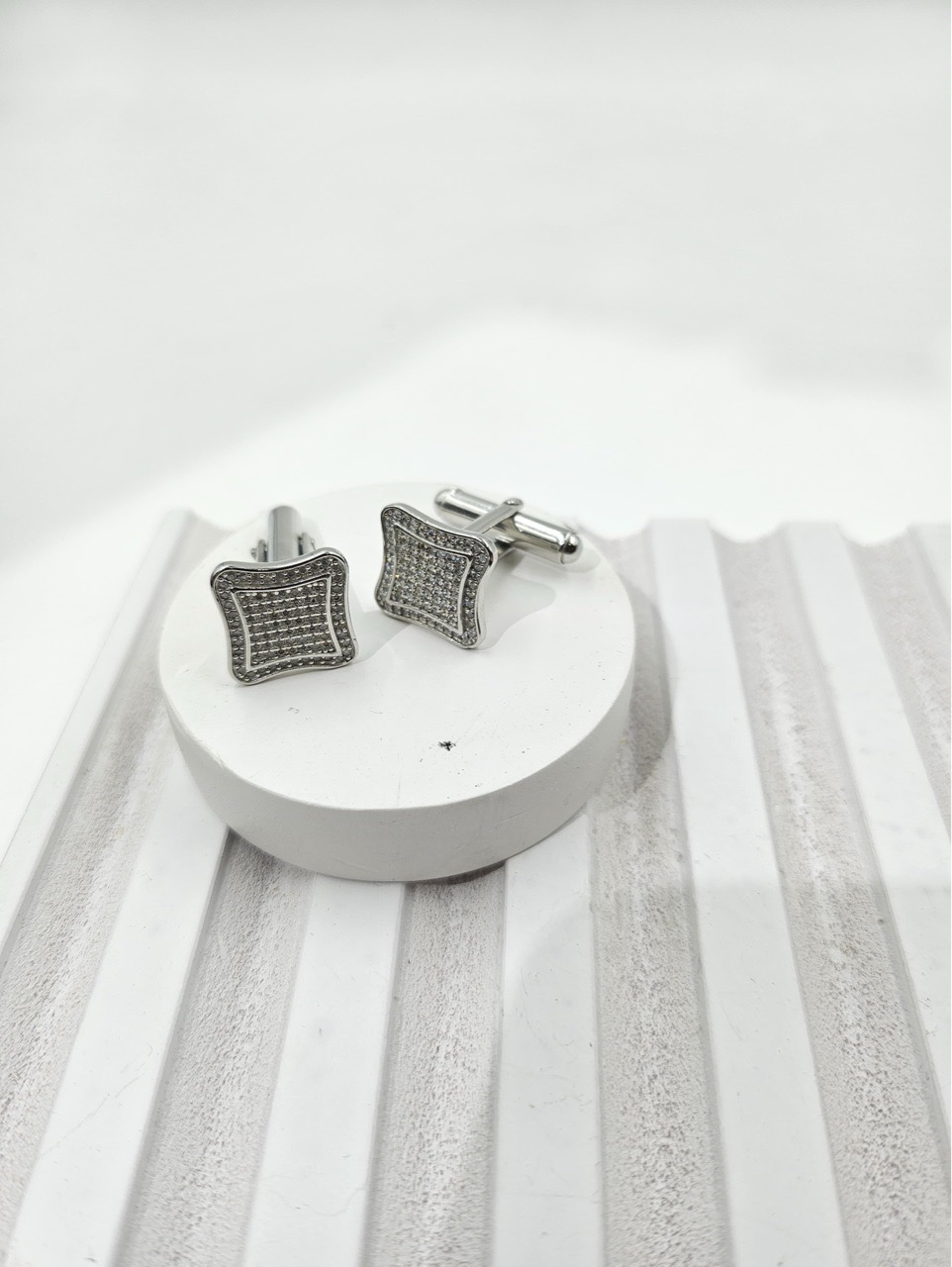 Designer Silver Cufflinks by Rishtey