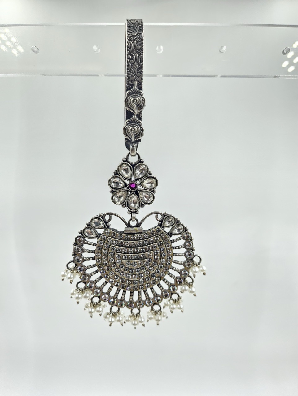 Silver Oxidized Kamar Challa by Rishtey