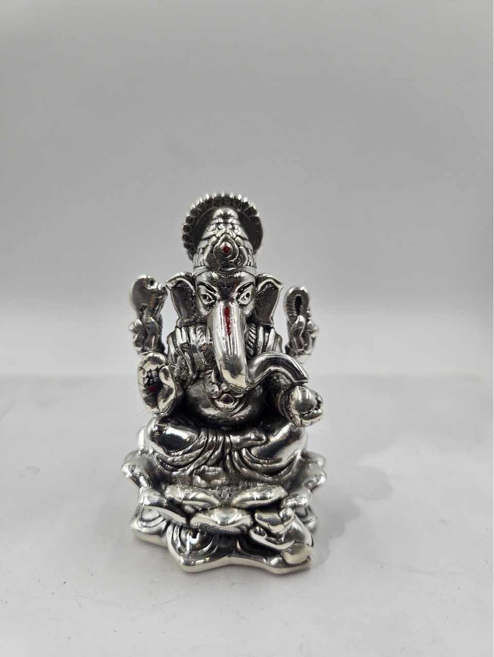 Silver Lord Ganesha Idol 999 view 2