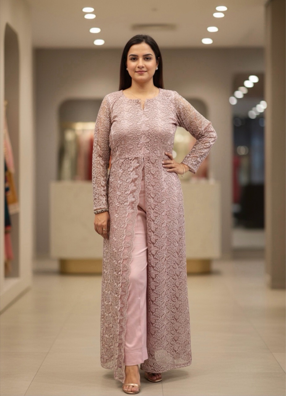 Lavender Lace suit Set by Sabhya Paridhaan
