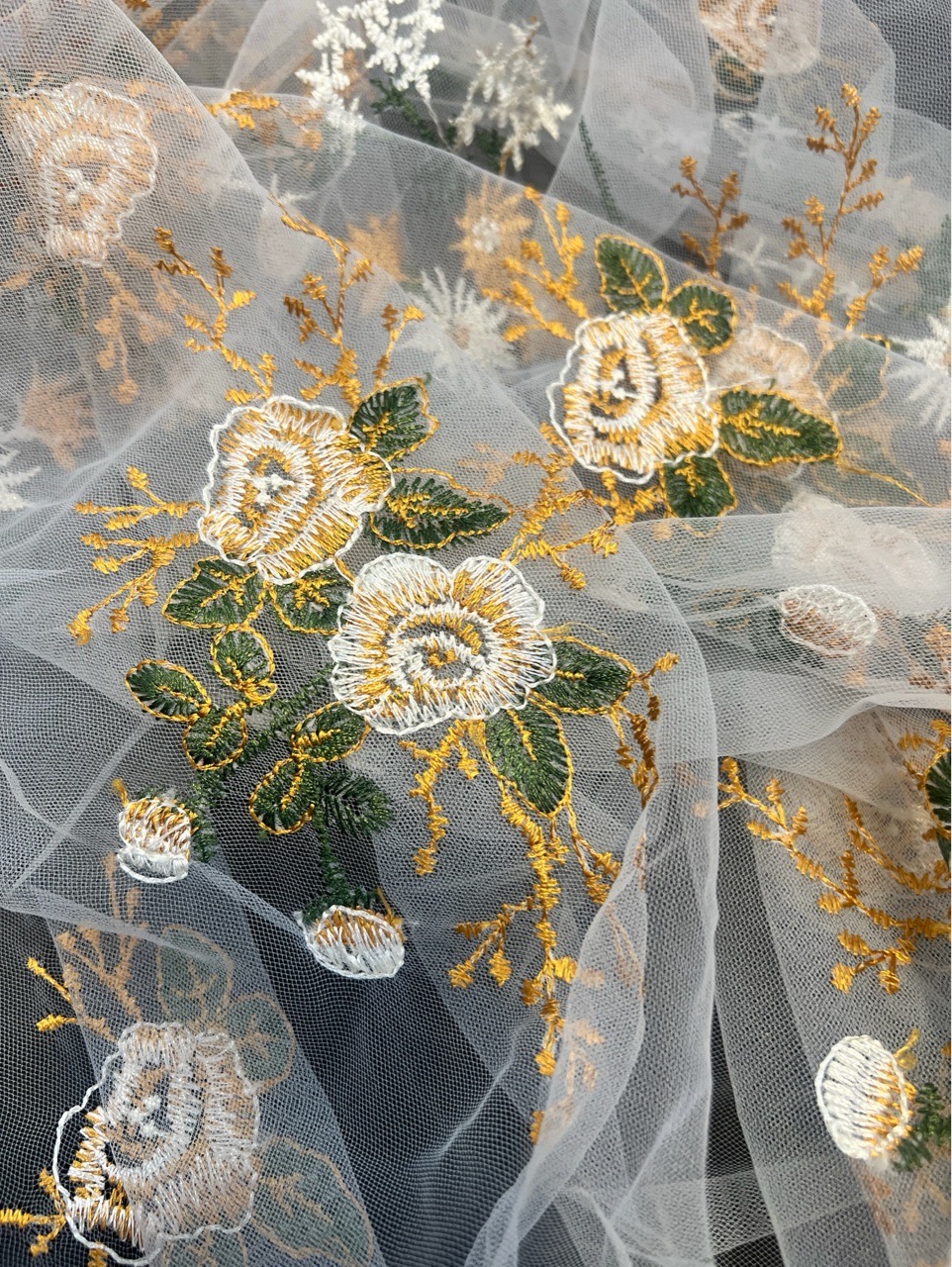 FAEM92 Embroidered Mesh Fabric view 2