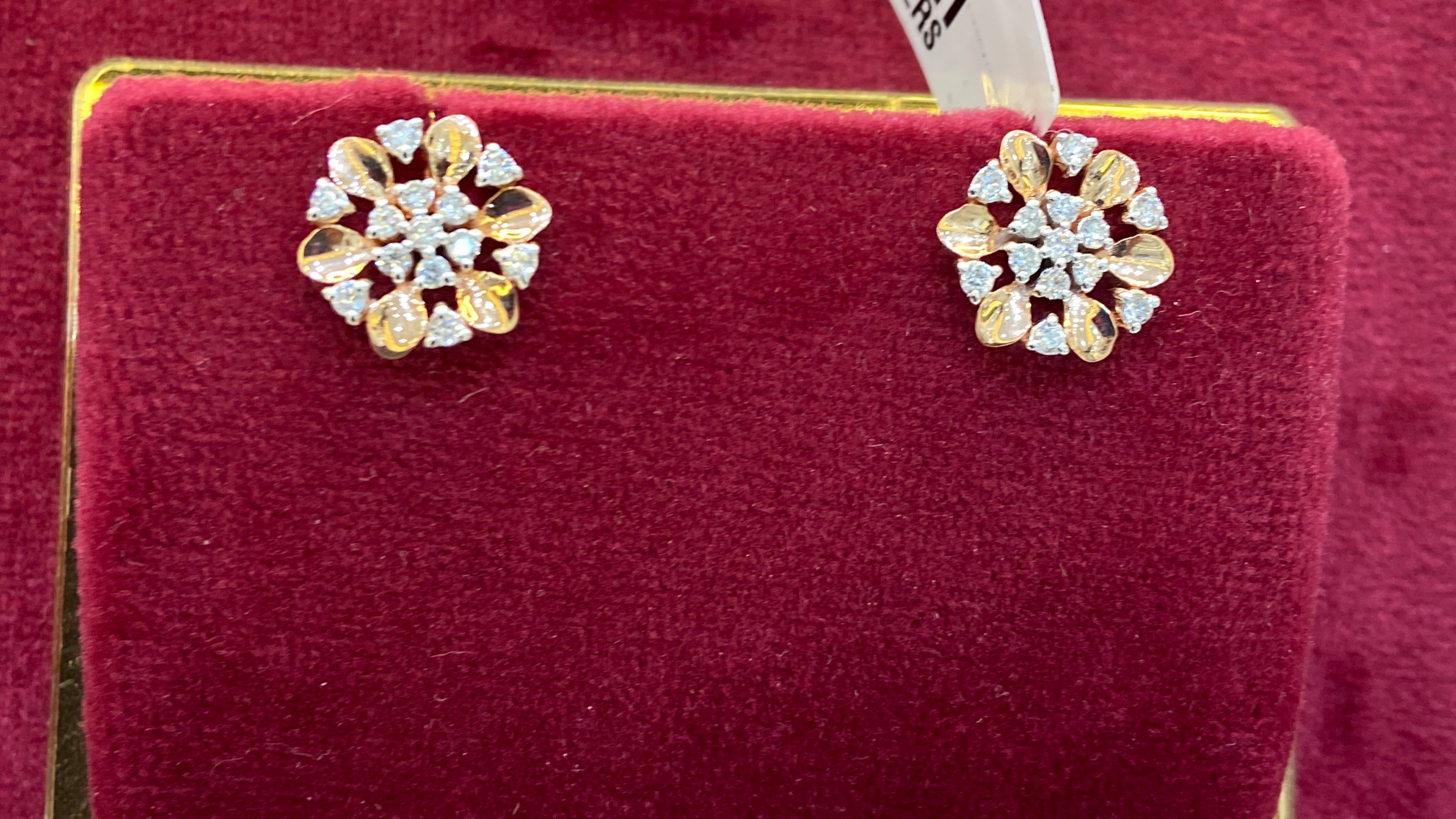 Diamond Floral Earrings view 2