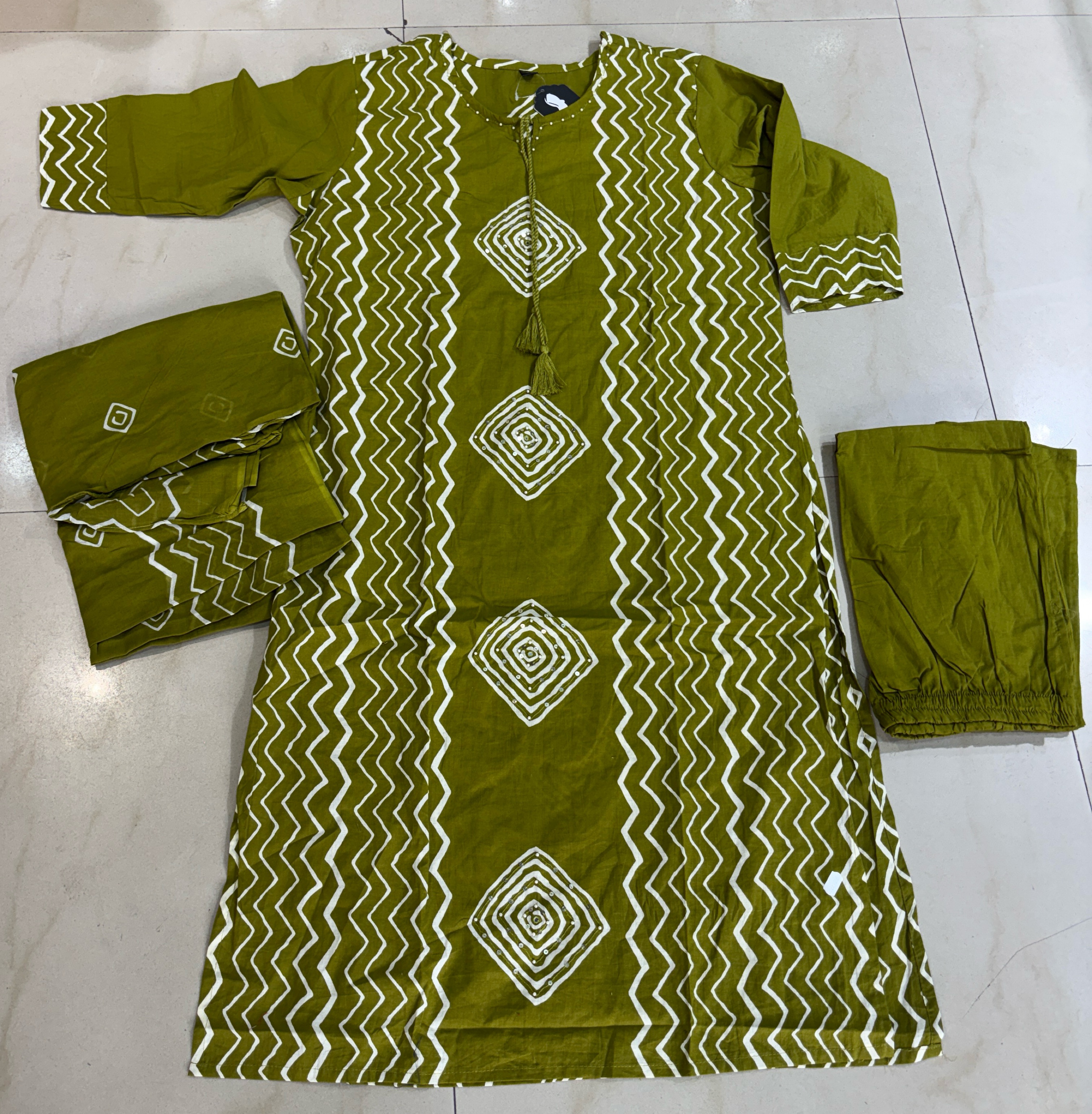 Cotton Kurti Pant Duptta view 2