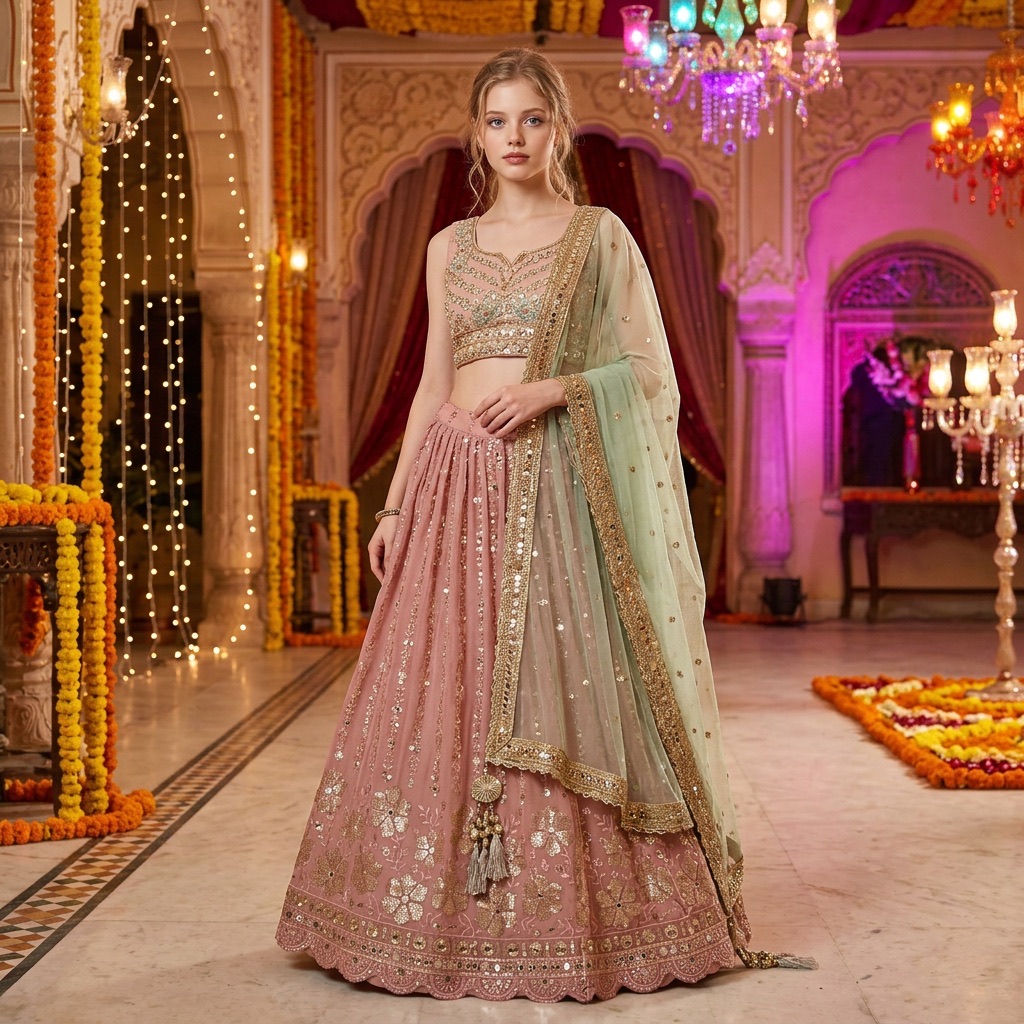 Elegant Embellished Lehenga view 2