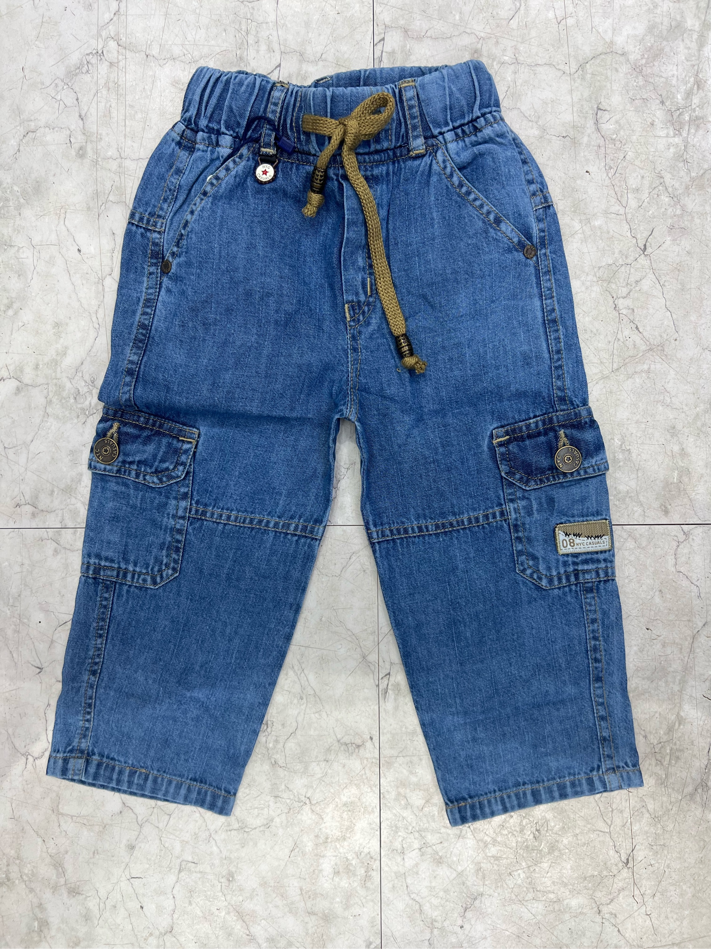 Kids Denim Cargo Pants view 2